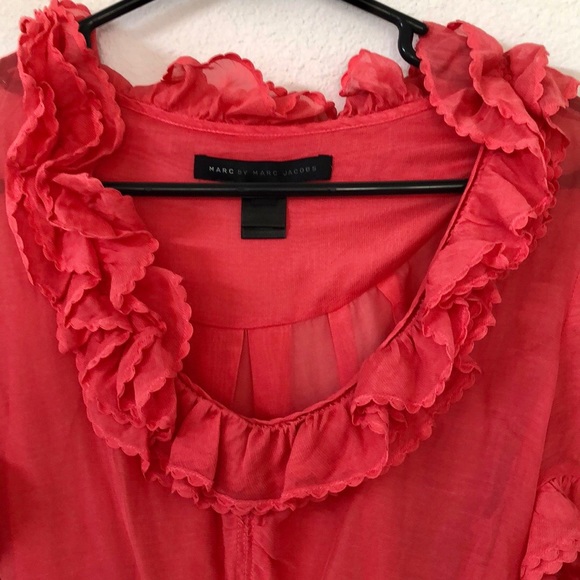 Beautiful Marc Jacobs Orange Ruffle Dress size 6 - Picture 2 of 7